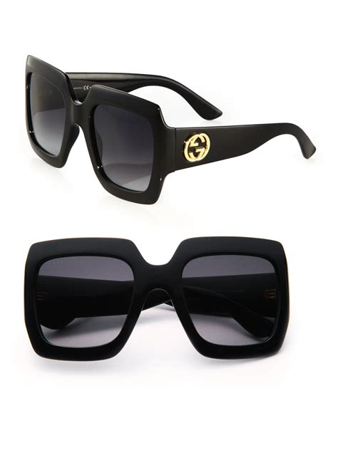 gucci black sunglasses square|gucci oversized black square eyeglasses.